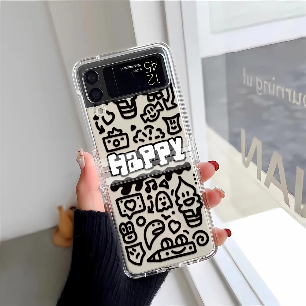 涂鸦三星ZFlip345手机壳ZFold华为P50PocketS硬OppoN3折叠Vivo X