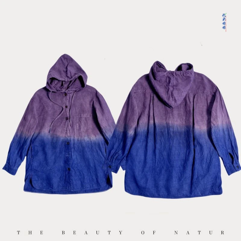 ZIR ZHIZAO|秋冬新款植物染复古《旷野》汉麻连帽休闲中长款风衣