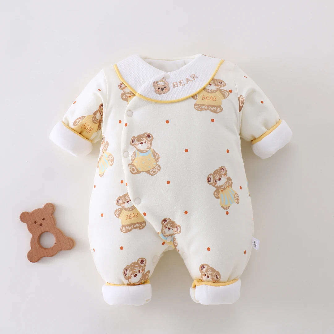 【150克连体】婴幼儿夹棉卡通连体无骨纯棉秋冬加厚卡通冬季棉服