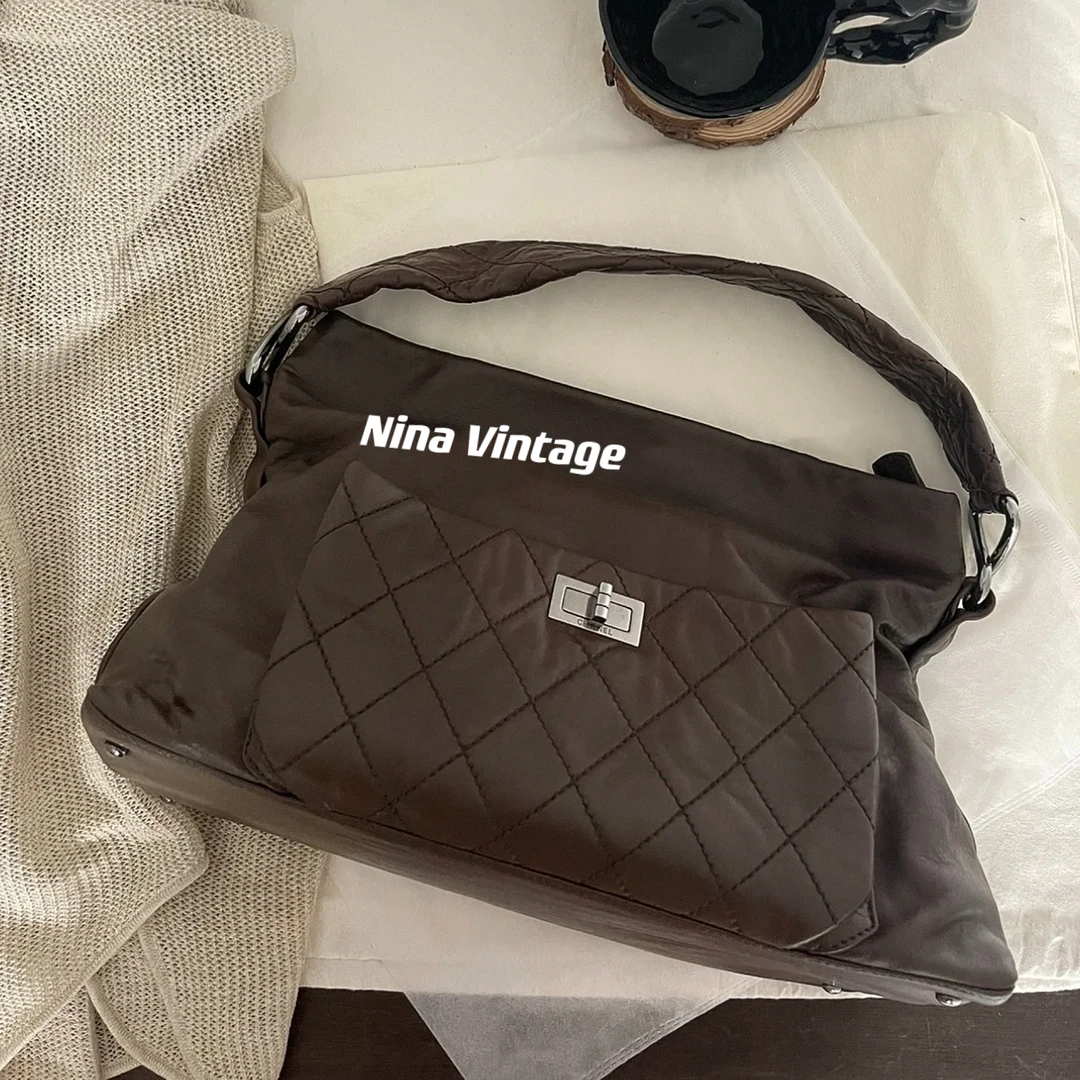 95新 Chanel/香奈儿 2.55美拉德hobo机场单肩包