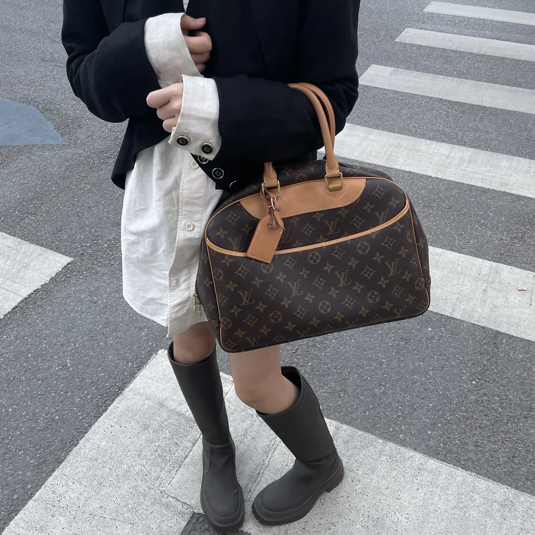 95新 LouisVuitton/路易威登 珍妮包中号手提包经典中古