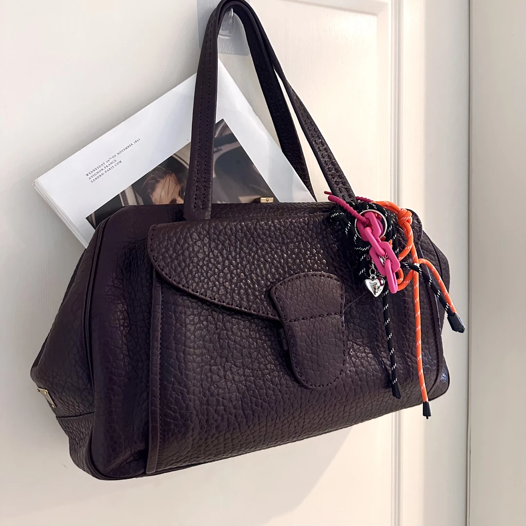 95新 Prada/普拉达 全皮侧标蛙口中古单肩包