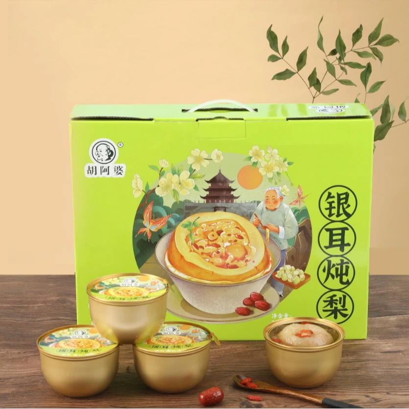 335g大容量胡阿婆金碗银耳炖梨罐头整颗砀山酥梨秋冬佳品开罐即食