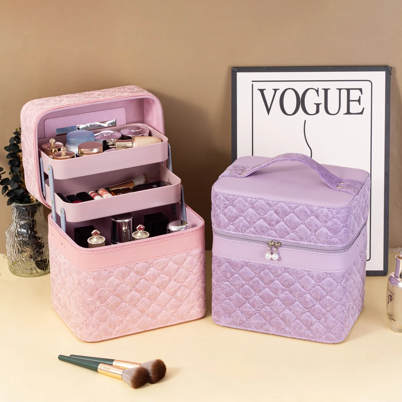 新款网红高档多功能化妆包女韩版大号立体便携化妆品包定型化妆箱