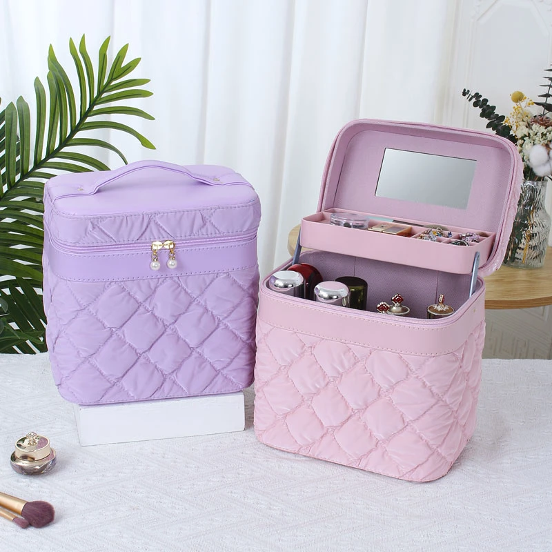 超大容量便携旅行化妆包女韩版手提护肤品收纳箱伴手礼盒化妆品包