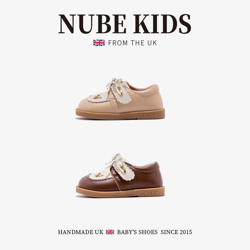 真皮英国NUBEKIDS童鞋女童公主鞋宝宝皮鞋卡通洋气软底新款学步鞋