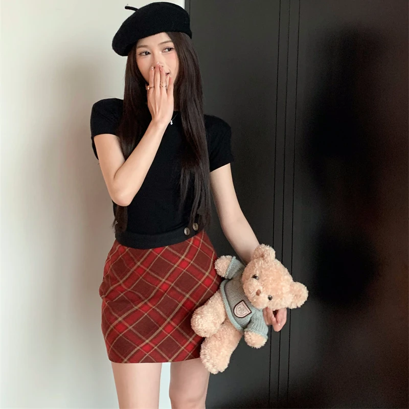 雯雯25-39毛织打底蕾丝夏季辣妹短款显瘦