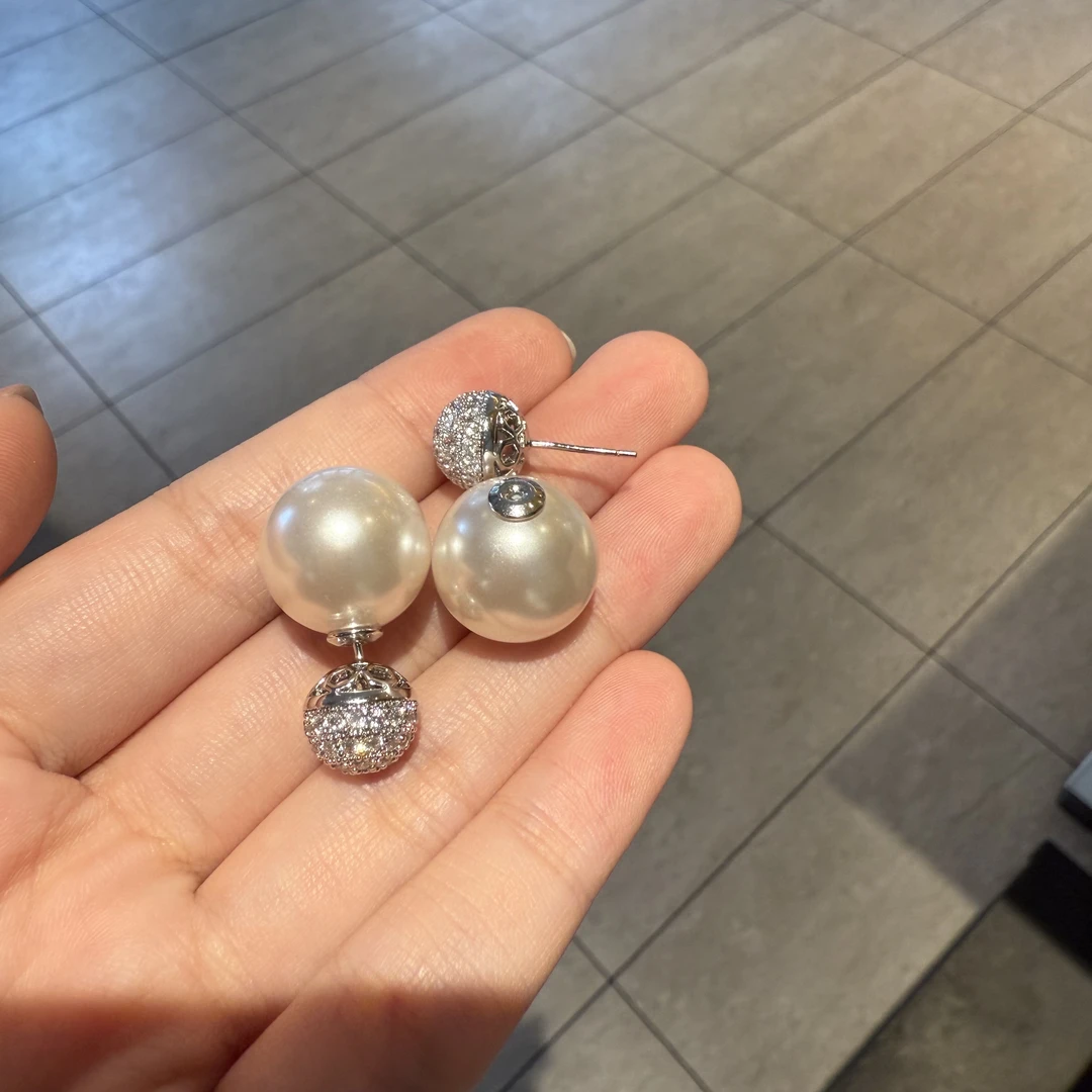 铜合金耳饰 超高版 艾妮家前后戴设计珠光轻奢女神款耳环 AE-9974