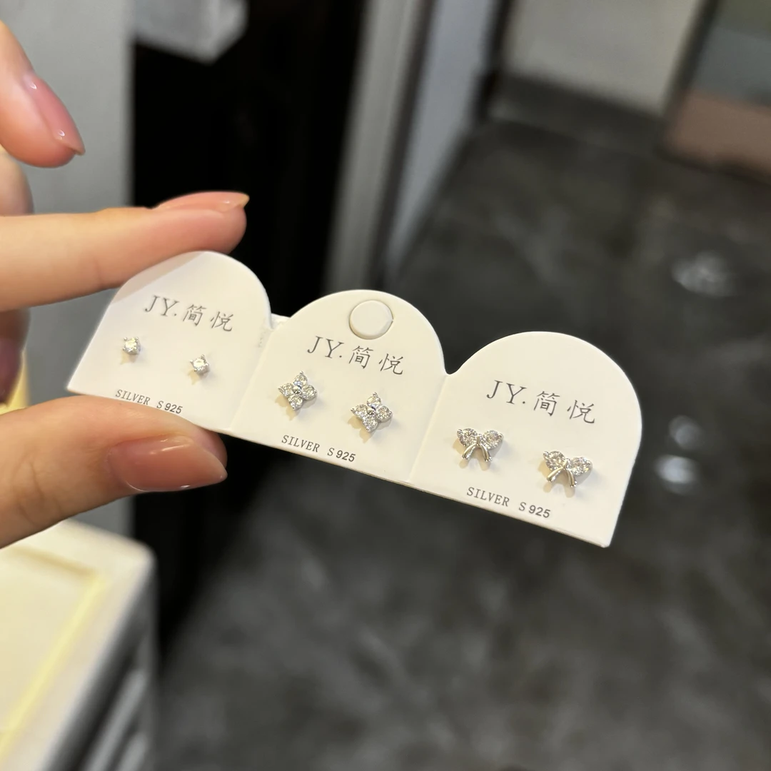 925银耳饰 超高版 简悦家实用精致养耳洞时尚耳钉套装 AE-0031