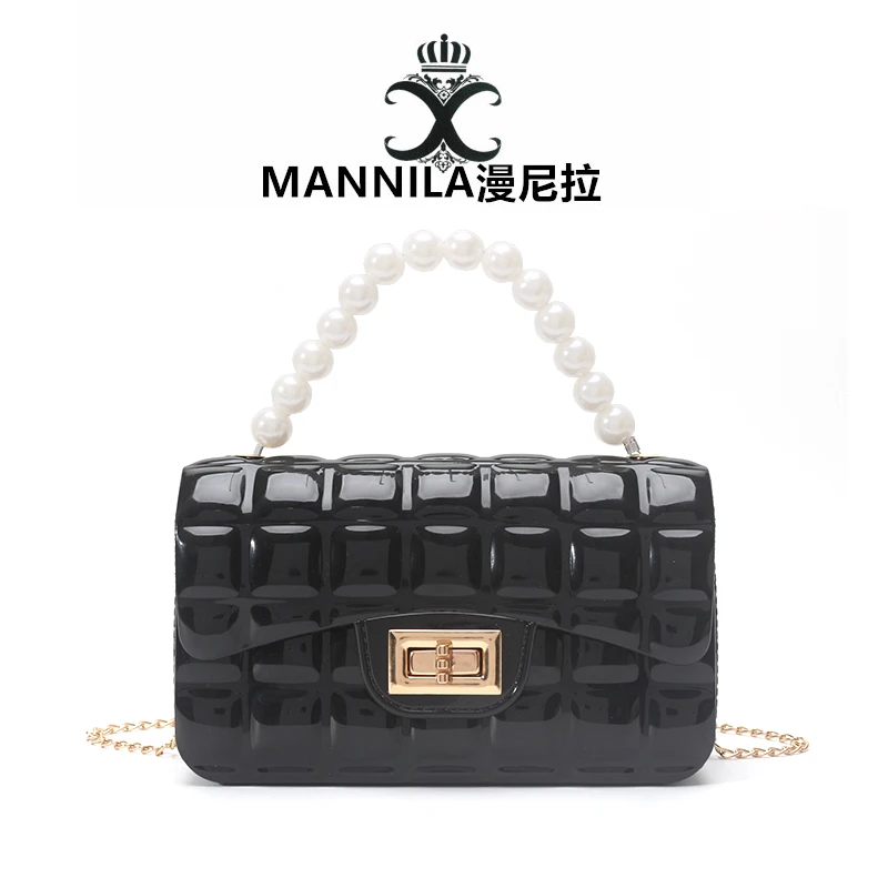 MANNILA/漫尼拉时尚百搭串珠小众个性单肩手拎包潮流5690