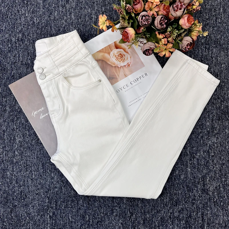 【潘嫣嫣】高腰九分净版小脚裤时尚个性2024女春季新款紧身显瘦百搭