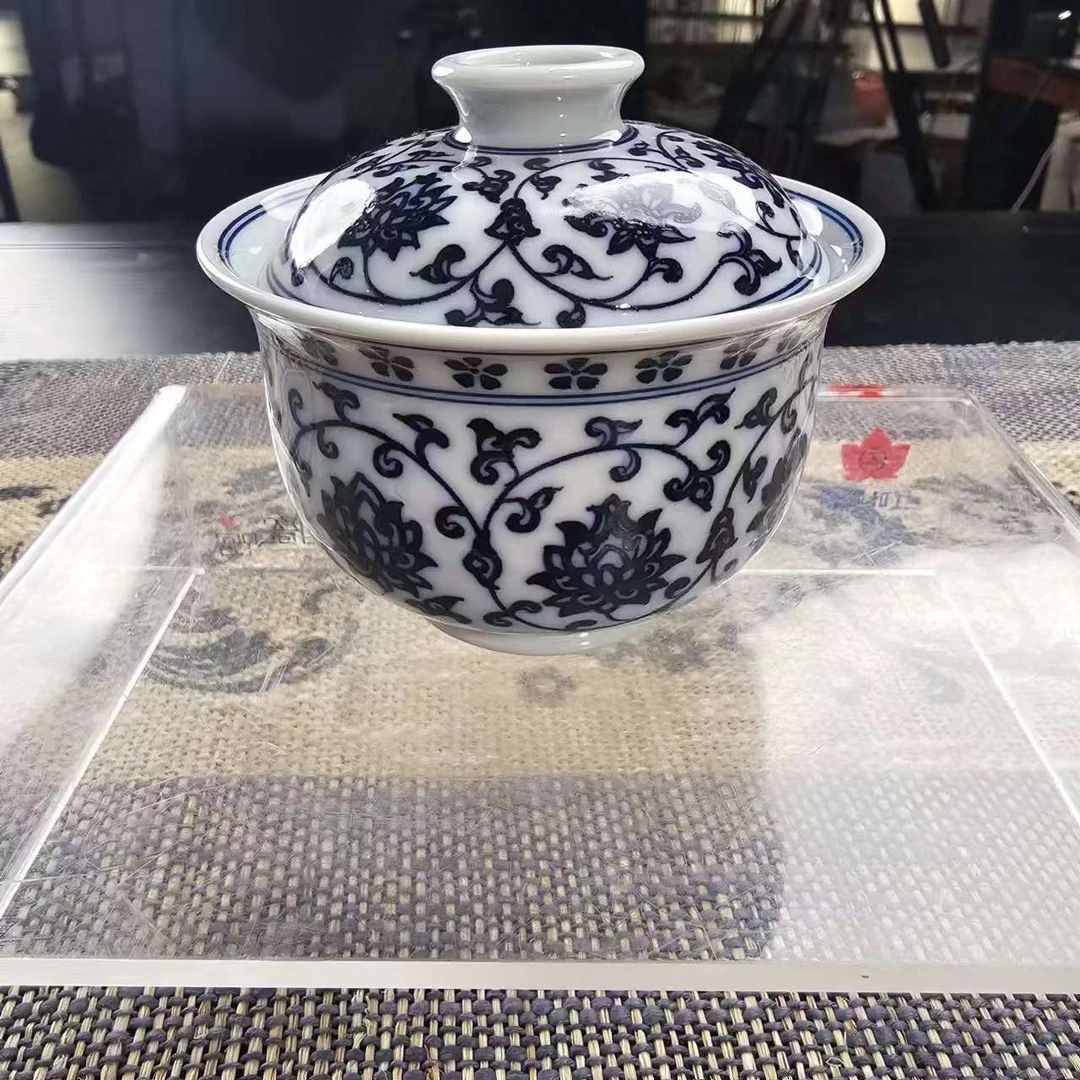 GZ RL/红叶（红叶手作）缠枝莲大布袋二才盖碗