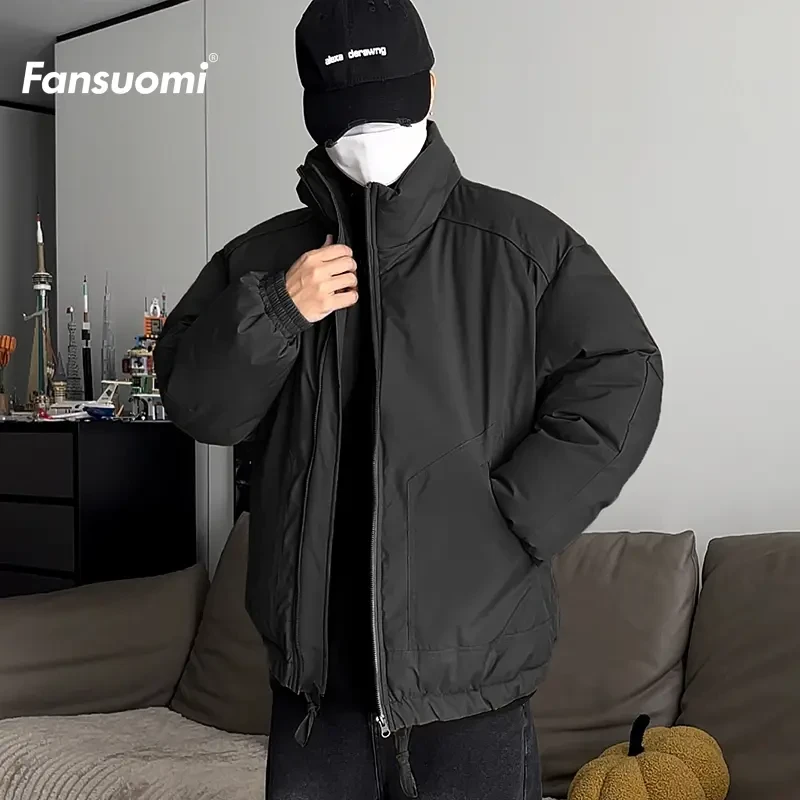 范索米棉服男冬季加厚潮牌高级感短款美式工装外套立领冬装面包服