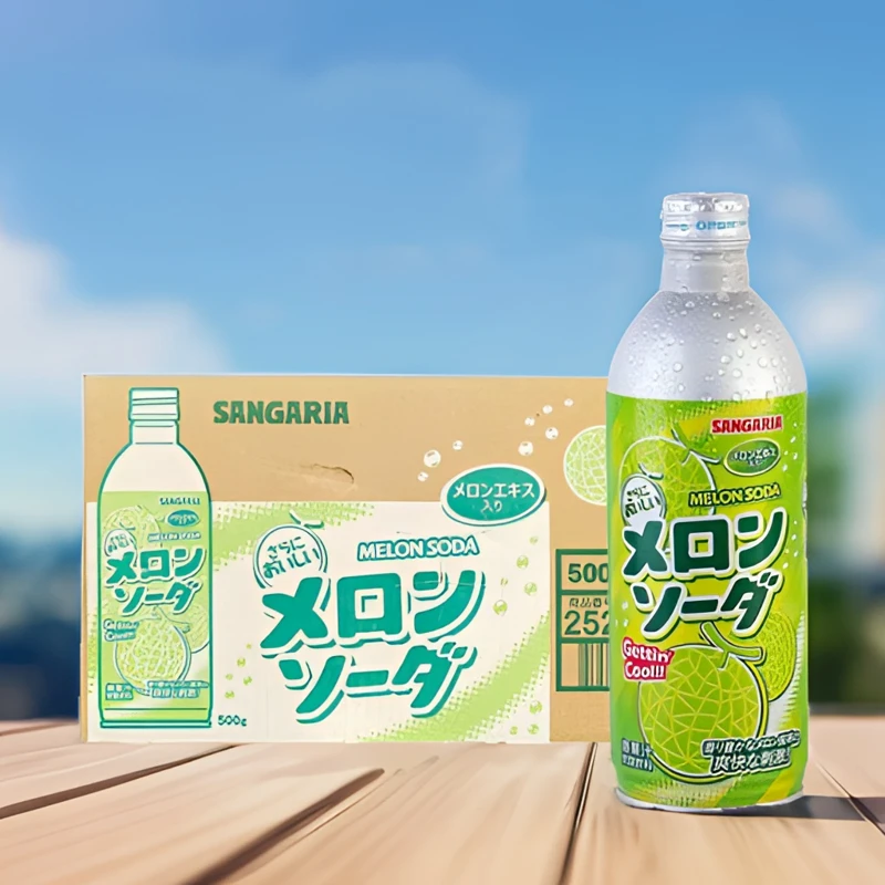 日本原装进口三嘉丽波子汽水铝罐碳酸饮料500ML*24整箱