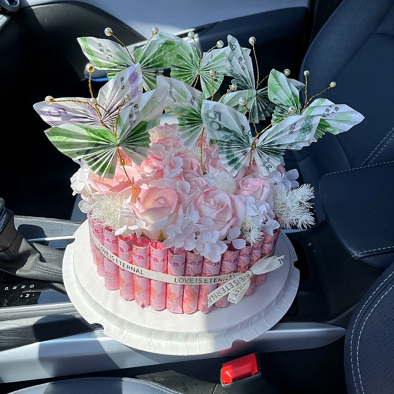 创意永生花绣球蛋糕手工DIY材料送男友闺蜜父母的生日礼物情人节