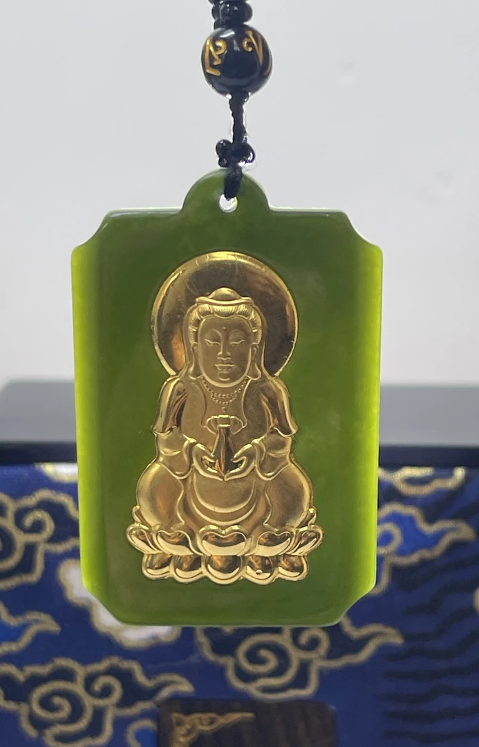 Z067-精美大气和田玉观音吊坠-赠礼盒【KXY-A1】