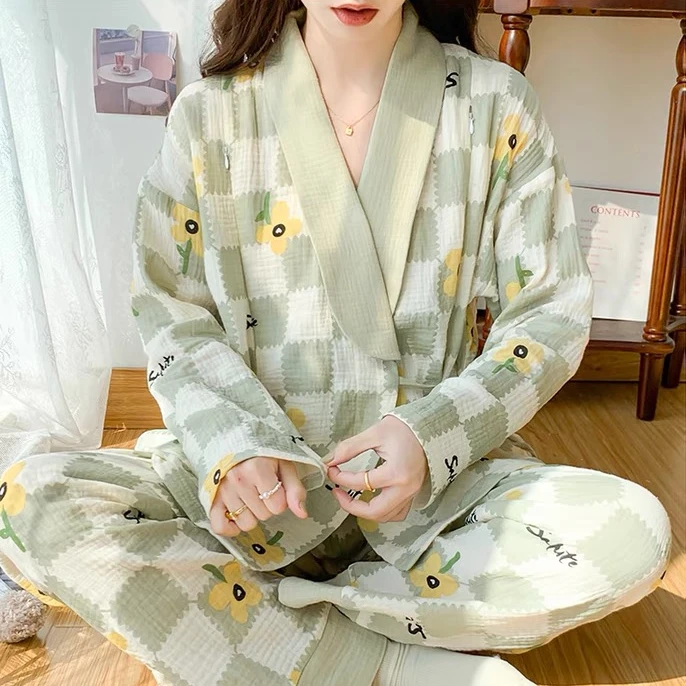 纯棉纱布月子服产后月子服孕妇薄款夏季产妇喂奶纯棉月子服