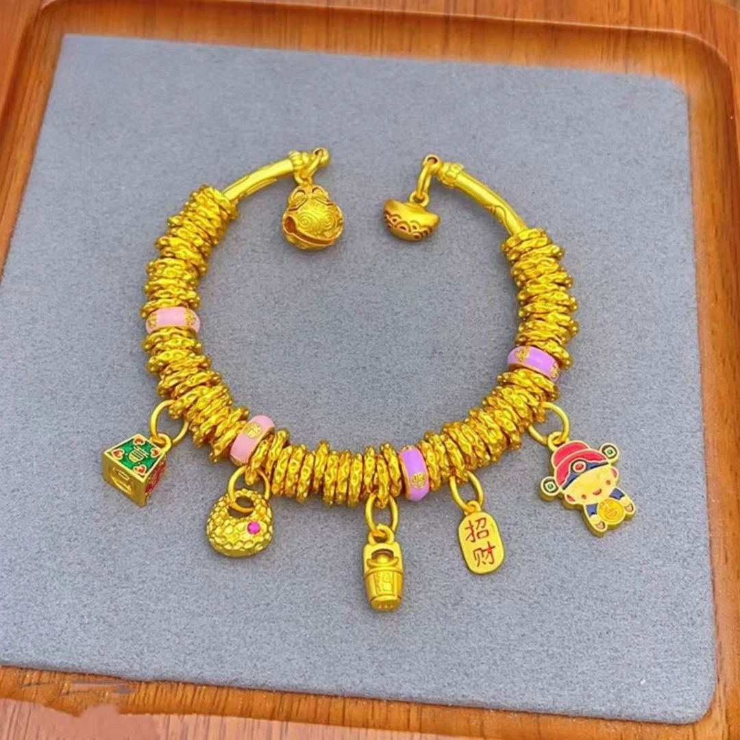 铜合金手镯 SL新中式国潮风丨称心如意小财神吉言盘缠手镯