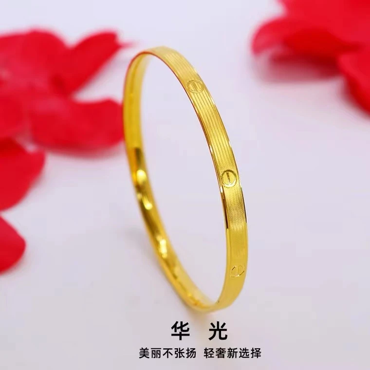 铜合金手镯 SL029丨新中式国潮风/精美一字拉丝手镯