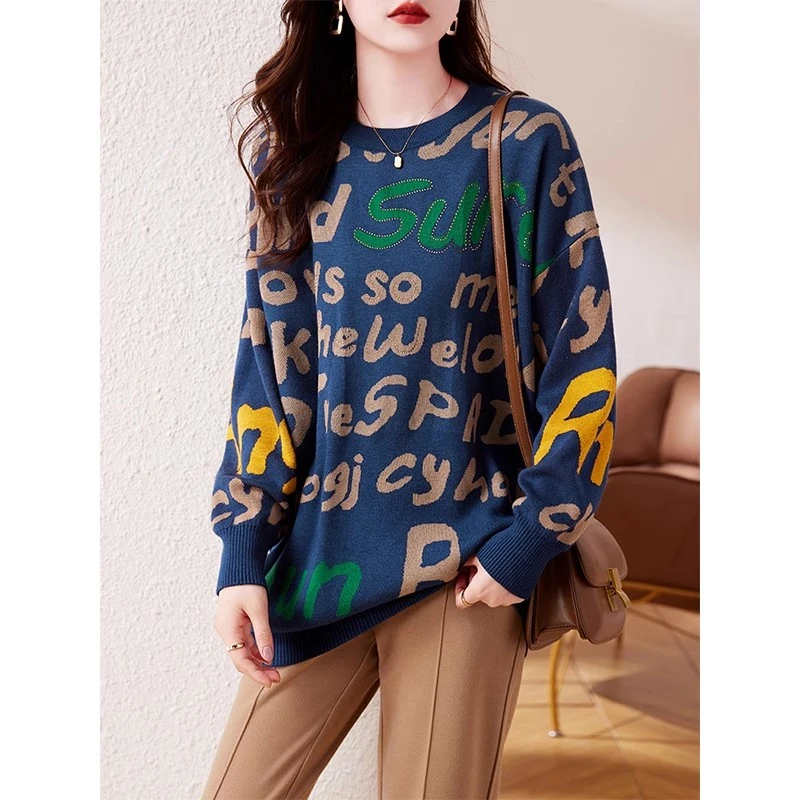 毛衣女秋冬季新款宽松慵懒高级感羊毛打底衫内搭针织上衣B2318