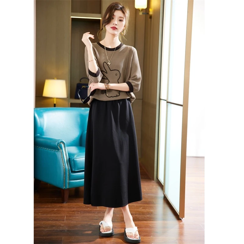 欧洲站大码春季烫钻薄款宽松针织衫女DUB4329