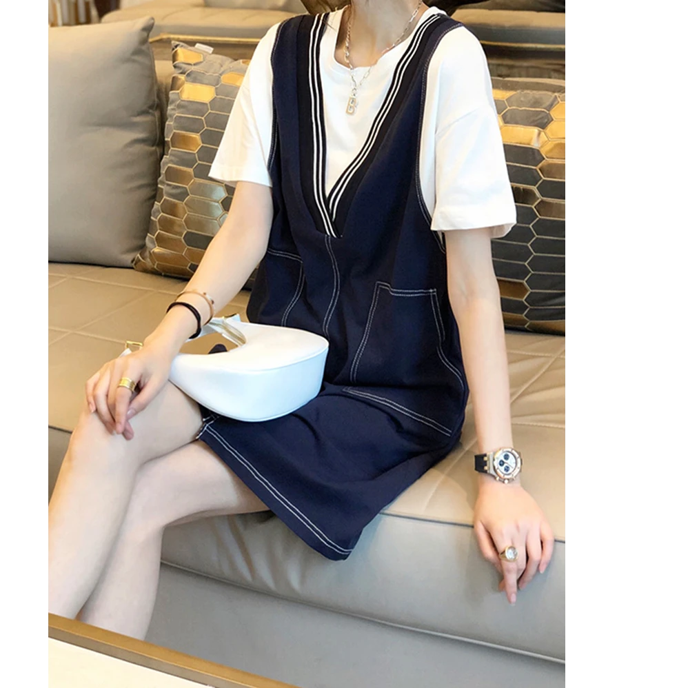 衣品乐原创大码女装两件套T恤连衣裙A3267