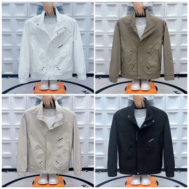 秋季新款男士时尚潮流修身显瘦夹克外套百搭洋气男士夹克上衣
