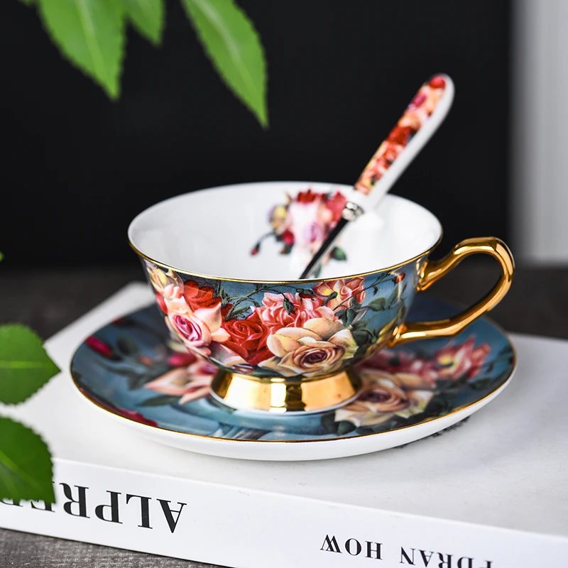 高档精致骨瓷杯欧式红茶杯水杯咖啡杯陶瓷可爱风高颜值咖啡杯