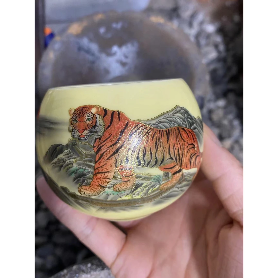 手工茶器 虎啸山河 龙蛋主人杯