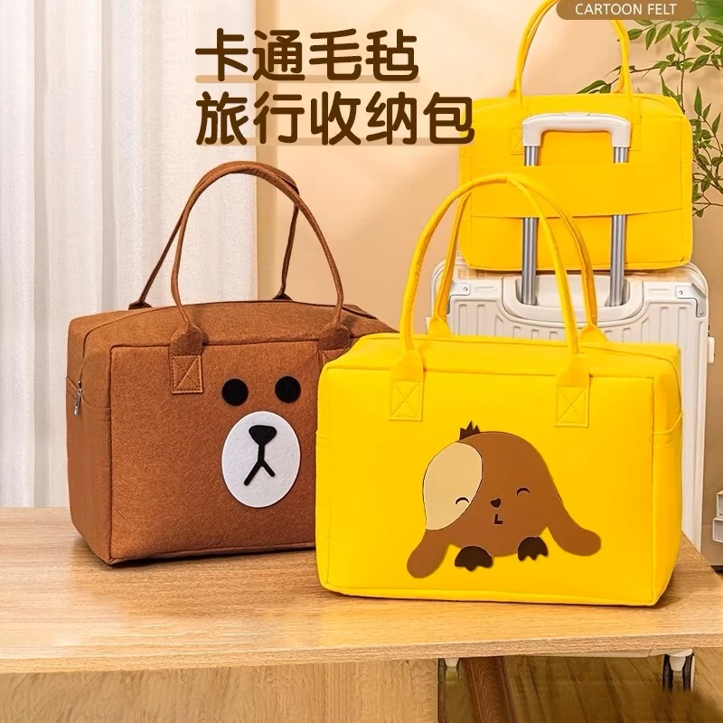 海澳德大容量卡通旅行包行李包可爱手提包便携式可挂拉杆箱收纳包