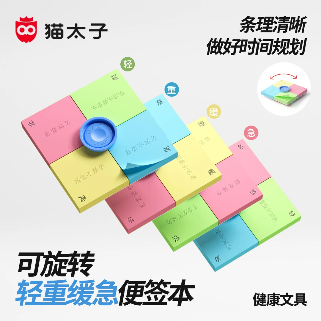 猫太子便利贴轻重缓急思维便签本纸贴纸学生初中生专用办公用错题