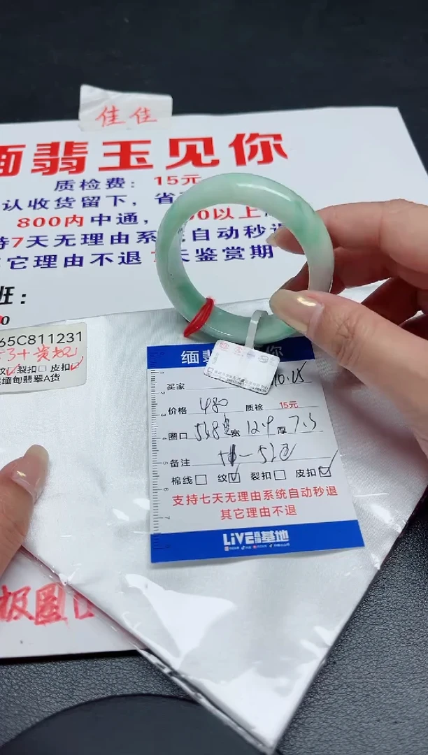 【闪购商品】翡翠手镯未镶嵌53.8贵=52正/11231