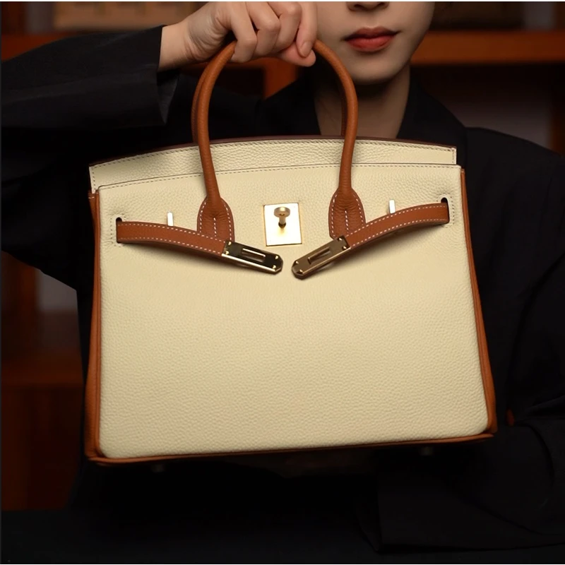 LEATHER BAG STUDIO 原创高定”铂金“真皮包-H1202