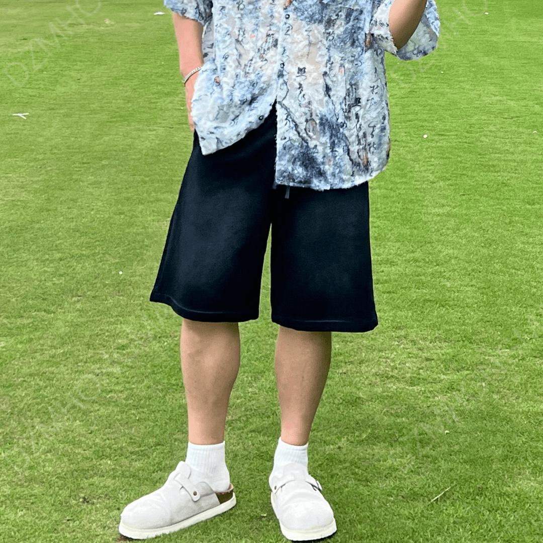 【大重码】夏季新款高端渐变水洗做旧美式宽松夏季运动短裤卫裤男