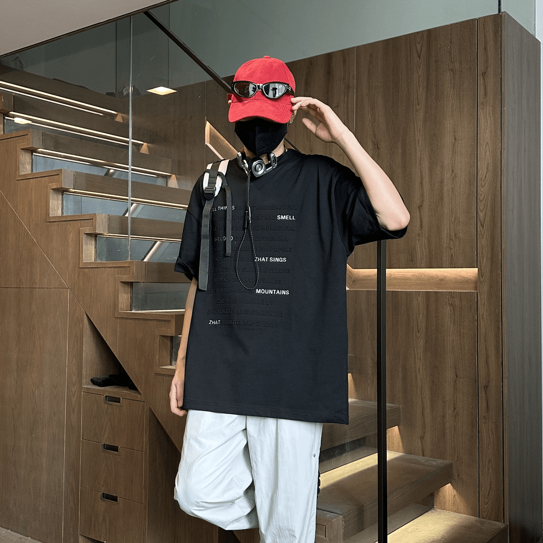 【大重码】260G美式高考毕业季男士休闲高街圆领钢印烫银短袖T恤