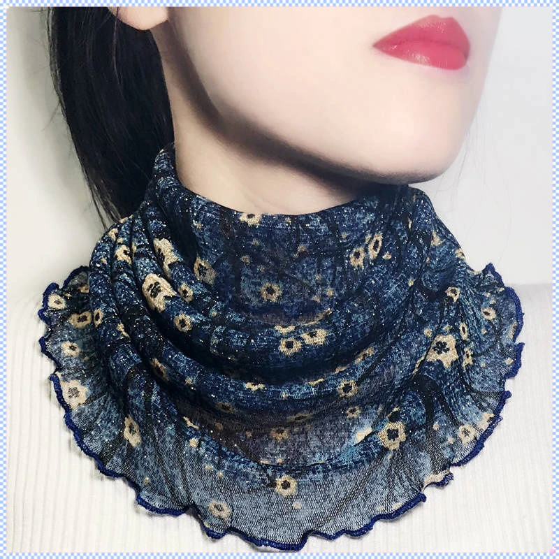 升级挂耳百变围脖女套头小丝巾面罩防晒春夏秋假领子百搭护劲脖套