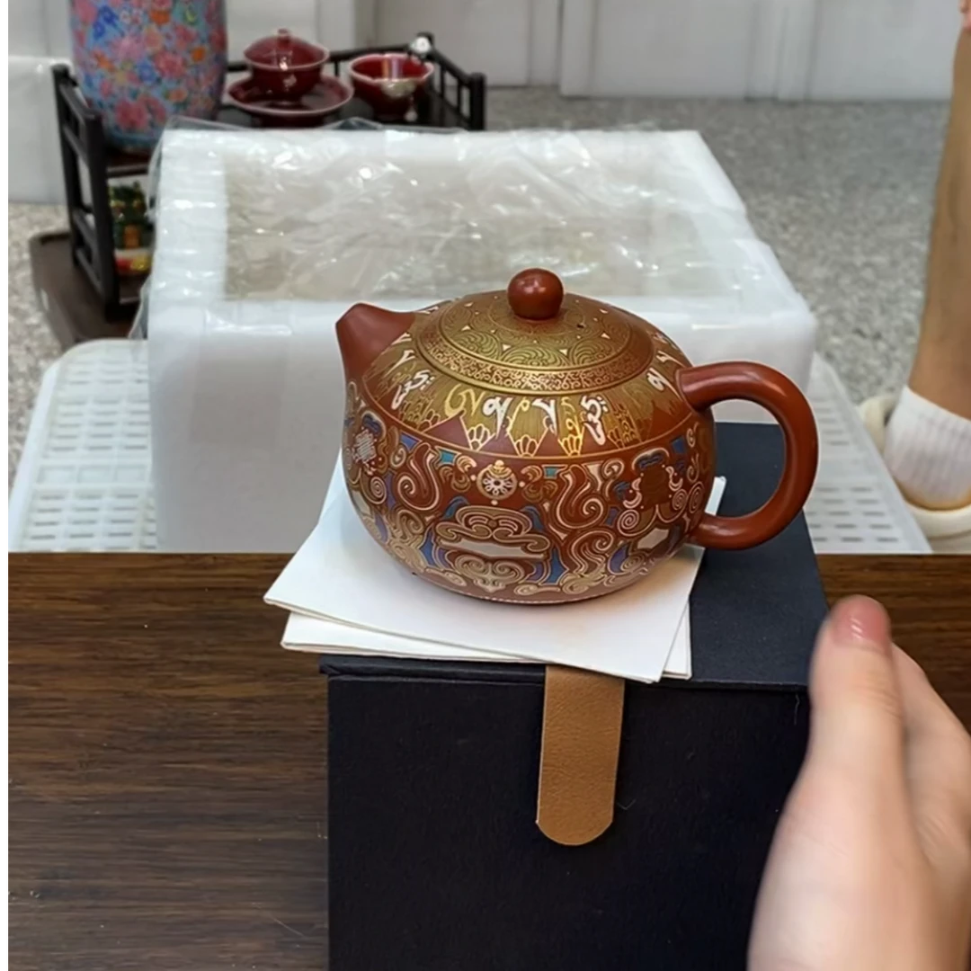 【闪购商品】陈德生老师手作高端敦煌饕餮紫砂西施壶