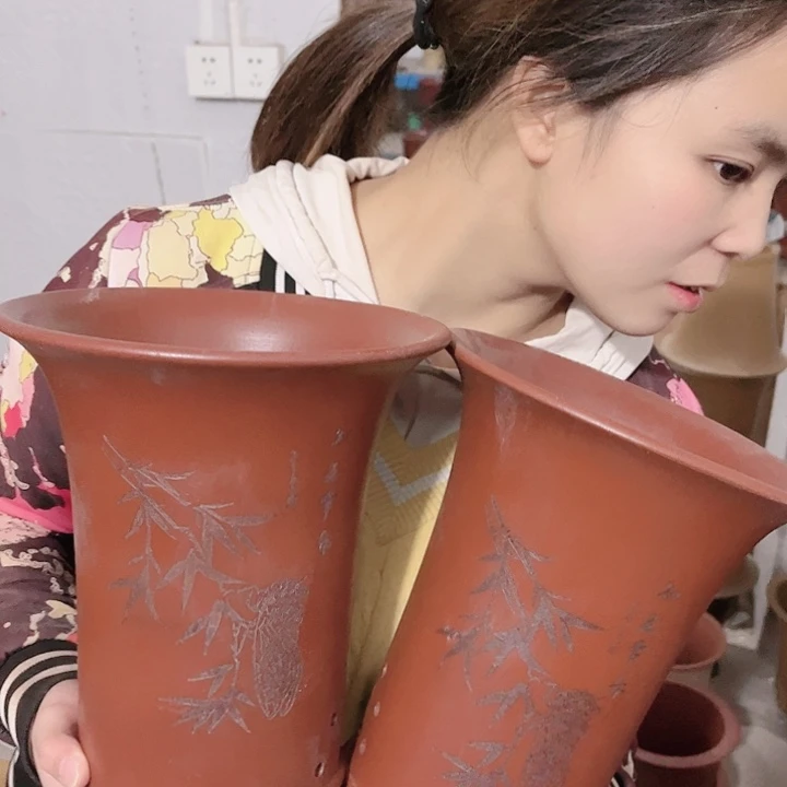 紫砂宜兴紫砂花盆