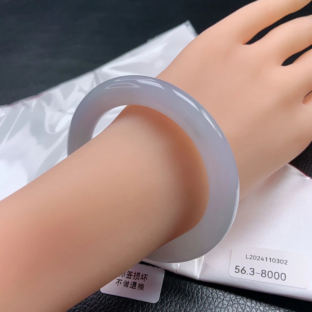 56➕圈冰种胶润紫罗兰翡翠（圆镯）缅甸天然a货时尚女款高贵迷人