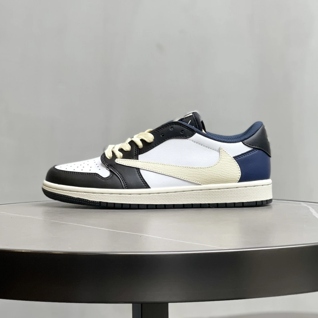 Nike//耐克 AJ1海军蓝倒钩男女百搭运动潮流休闲低帮鞋【球鞋定制】