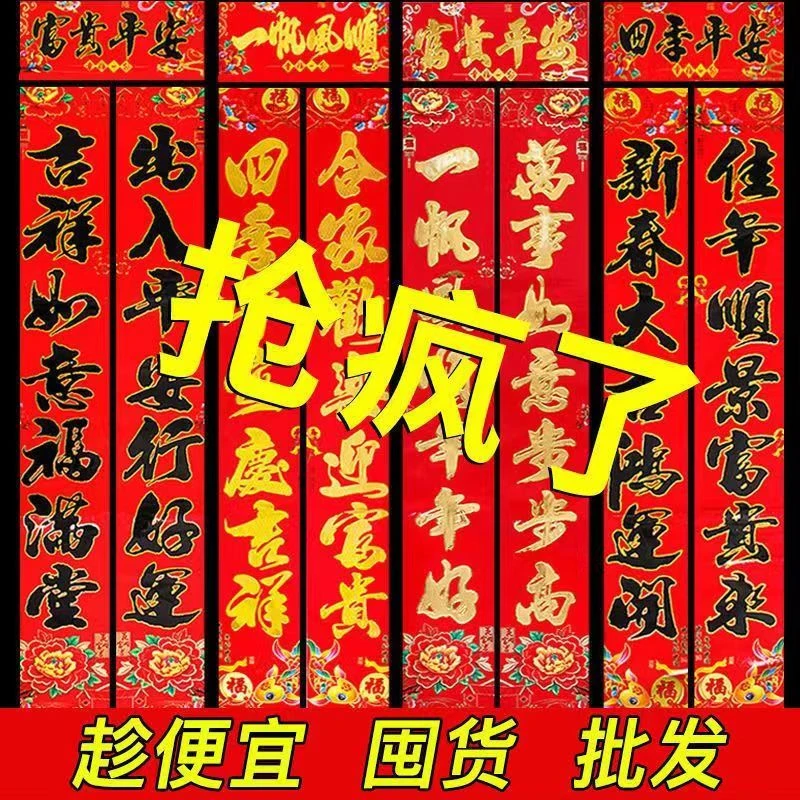 2025新款对联蛇年新年高档烫金对联农村大门入户春联年货门画对贴
