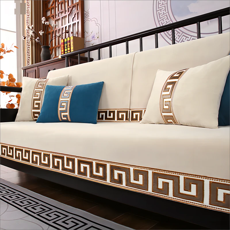 整套定制新中式沙发垫四季通用沙发套高档防滑沙发套沙发巾定制
