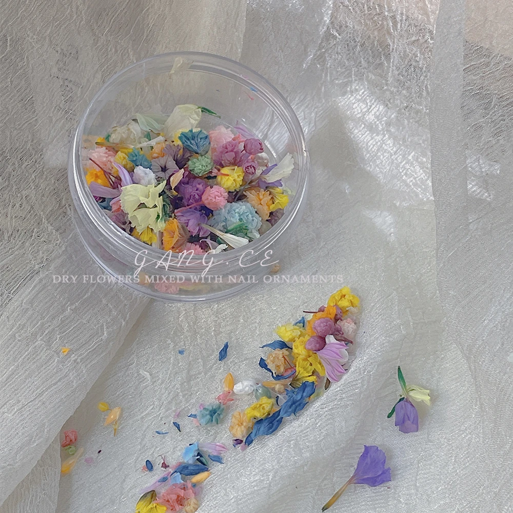 【二狗精选】美甲立体天然干花莫奈花园小碎花混色diy材料指甲饰品