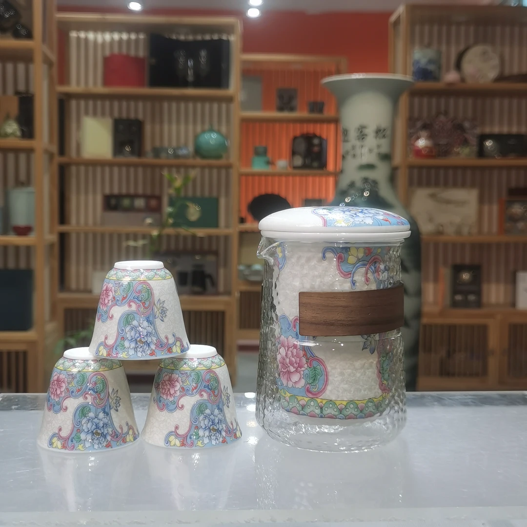 @@@@@@@@@@@珐琅彩堆花玻璃公道旅行快客