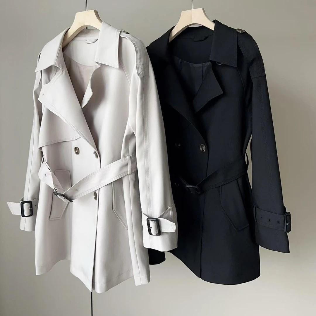 沁沁【39-59】春秋冬短外套气质大衣网红韩版外套小个子英伦风收腰