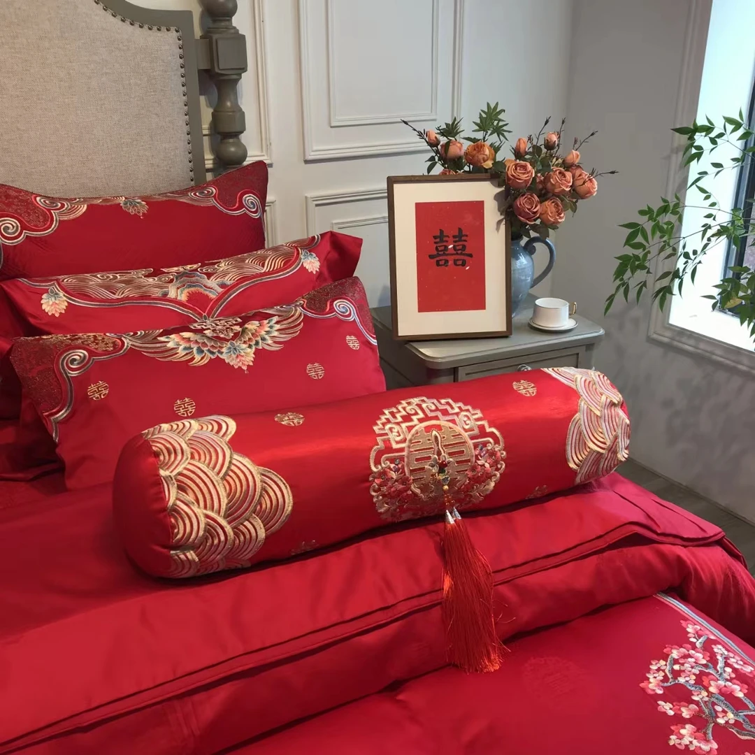 听主播介绍 无需备注婚庆 高端绣花  四件套