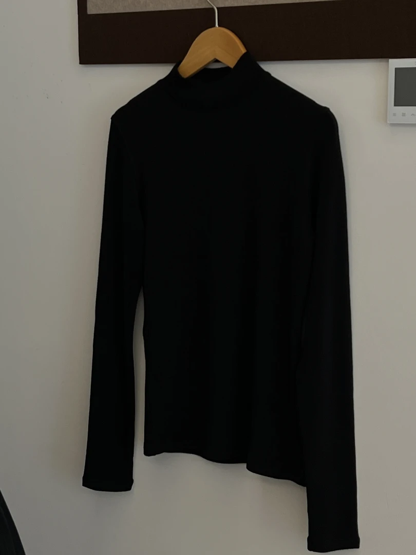 【高领】黑色加绒天丝打底