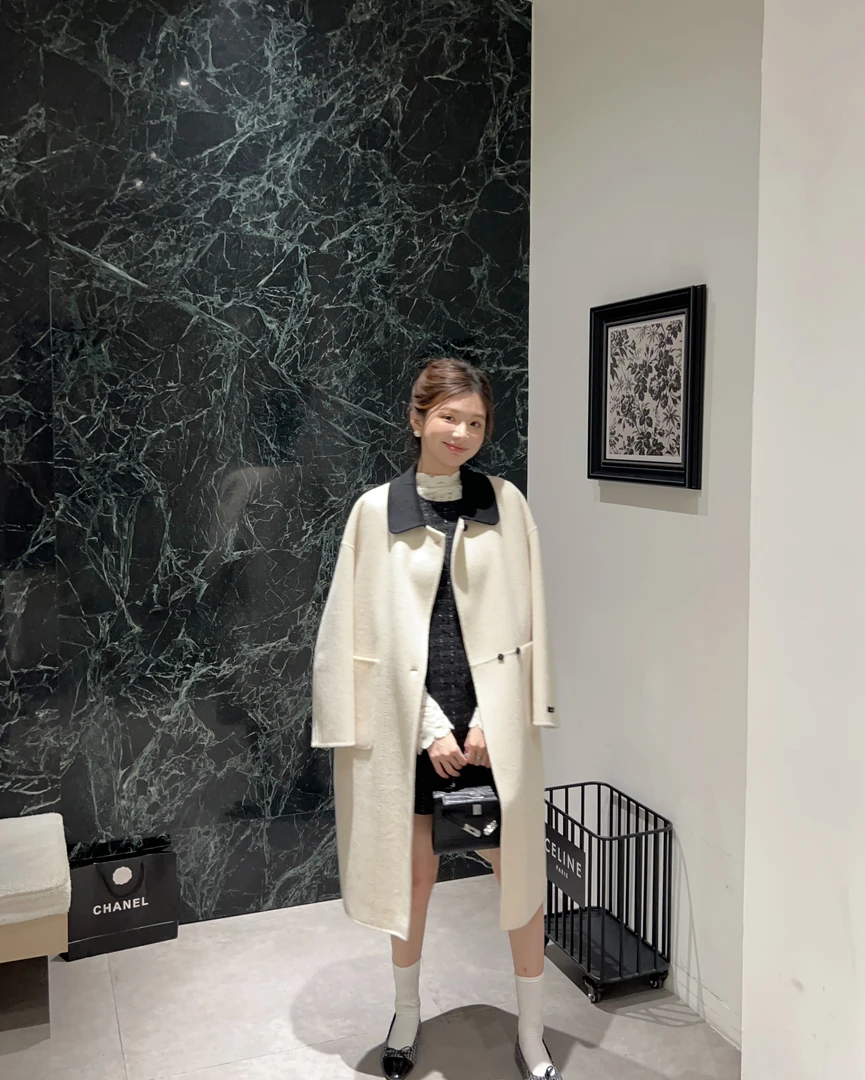 【大钱DAQIAN】风起伦敦 时尚女士绵羊毛中长款翻领休闲百搭大衣