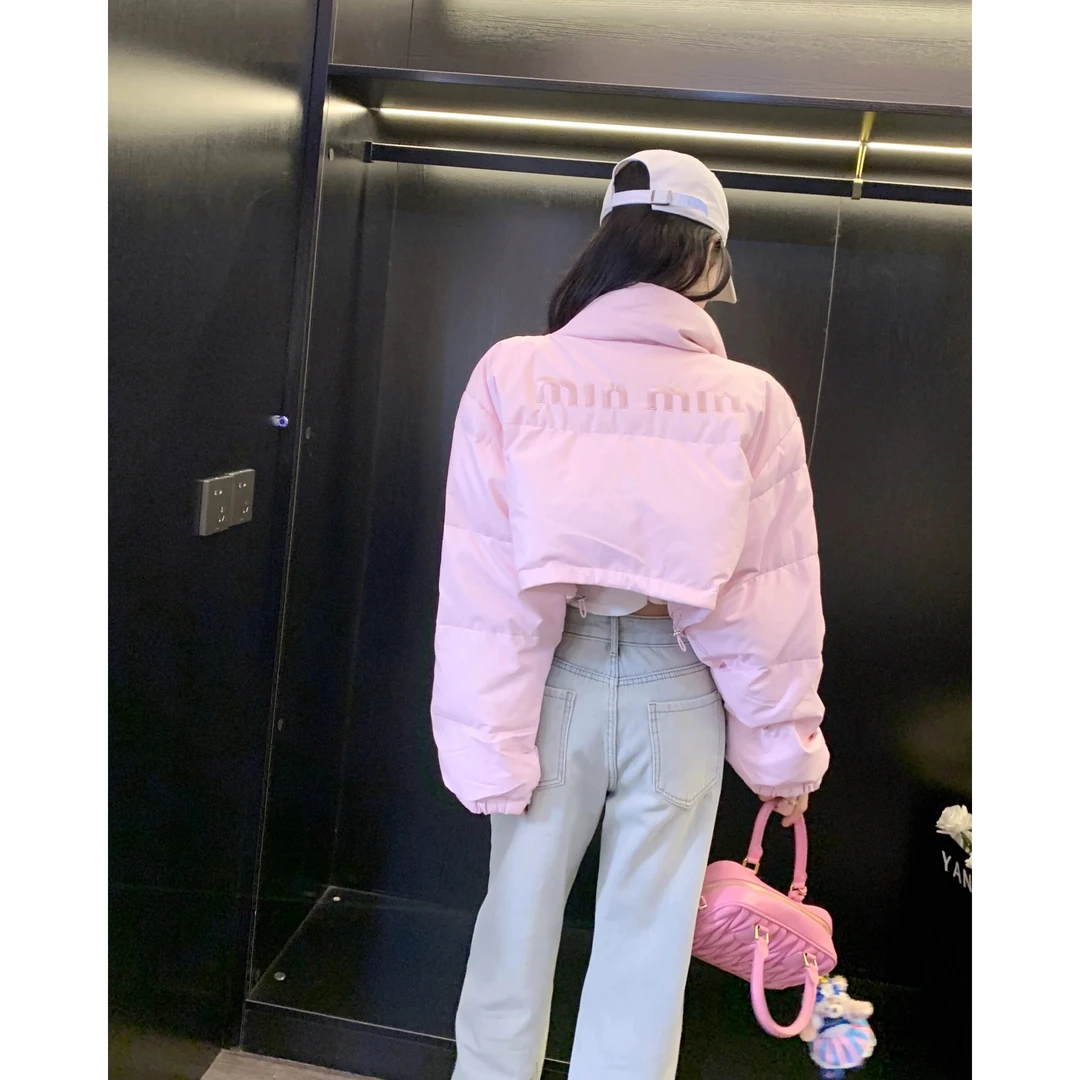 时尚套装女士秋冬季新款内搭长袖棉服外套高腰宽松牛仔裤三件套