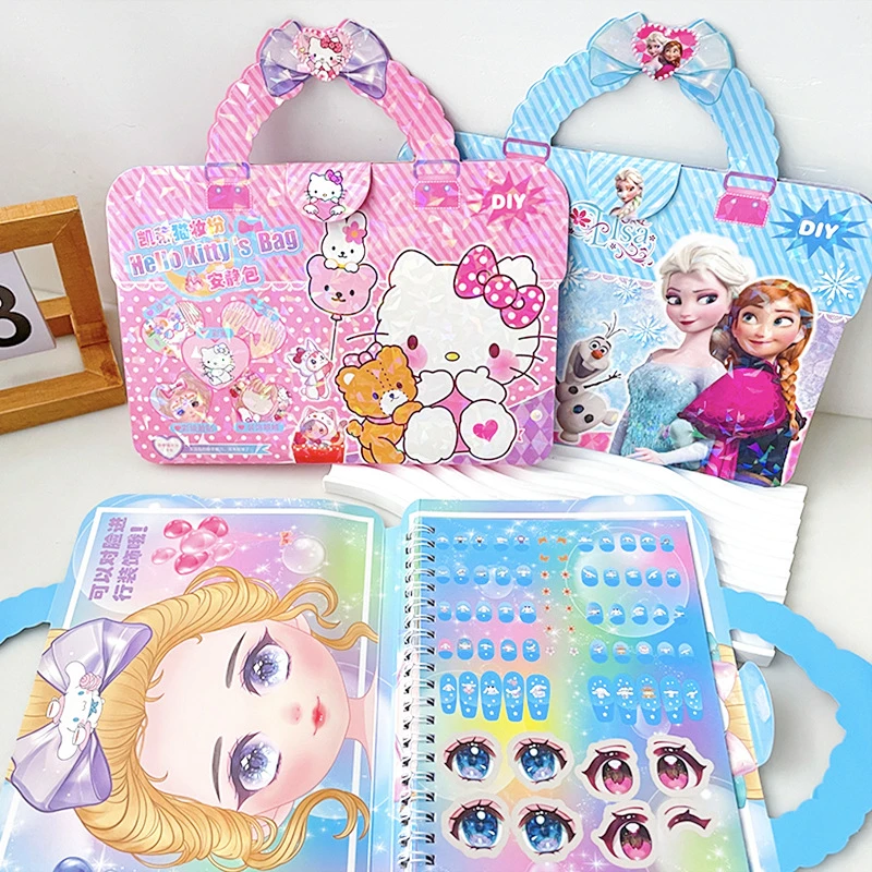 新款卡通手提线圈装扮安静书儿童DIY趣味化妆涂色六一儿童节礼物